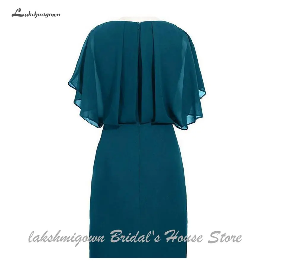 Lake Blue Lakshmigown/большие размеры; короткие платья для матери невесты; платье для гостей на свадьбу; элегантное короткое для вечеринки; - Цвет: Lake Blue