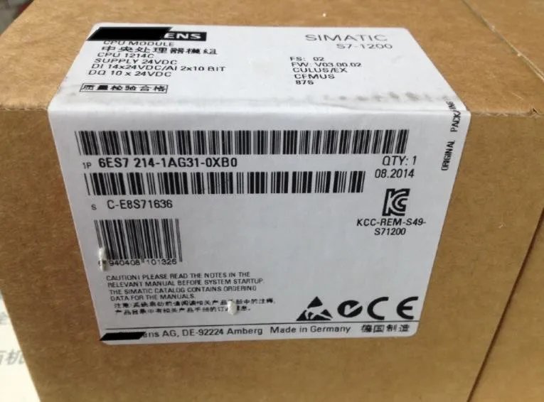 

Новый оригинальный в коробке 6ES7 214-1AG31-0XB0 6ES7214-1AG31-0XB0 {склад} 1 год гарантии отправка в течение 24 часов