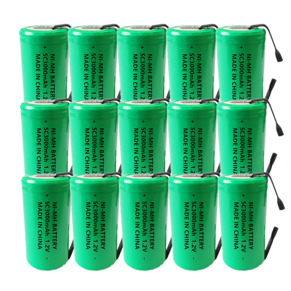 15 шт. NIMH cell SC 1 2 V 3000mah sub c перезаряжаемые электроинструменты Батарея разрядка