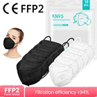10-100 шт. ffp2mask Black kn95 mascarillas negra для взрослых 5 слоев fpp2 утвержденный kn95 CE респираторная маска ffp2 многоразовая ffp3