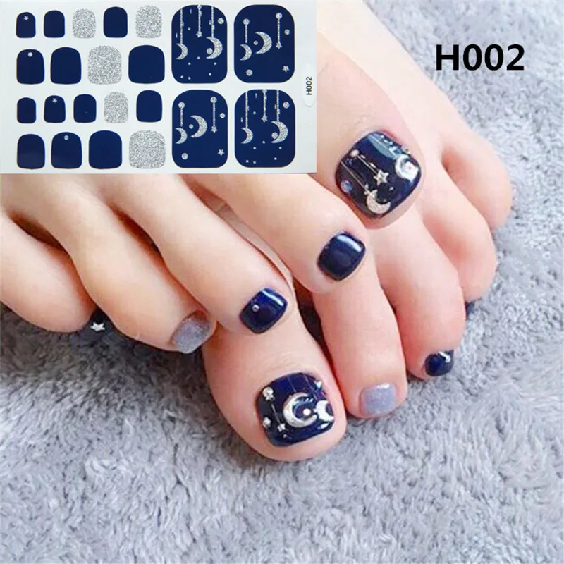 

1 Sheet Beauty Flower Adhesive French Nail Wraps for Toes Shinny Sequins Stickers Toe Nail Polish Strips Manicure for Women