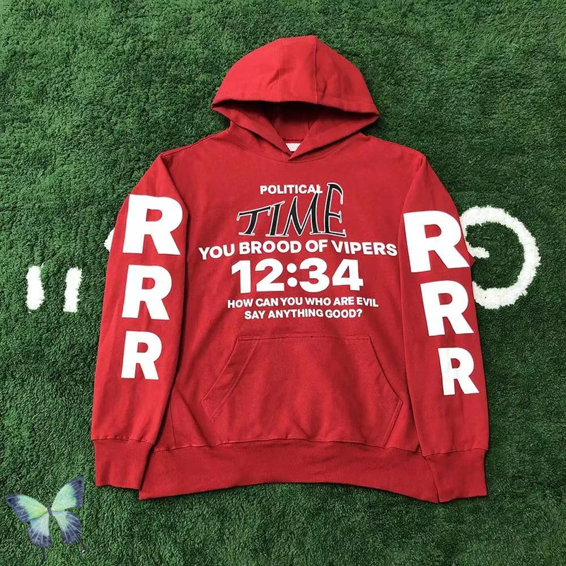 

2021SS Men Women Number 123 LOGO RRR123 Red Pullover Hoodies Sweatshirts
