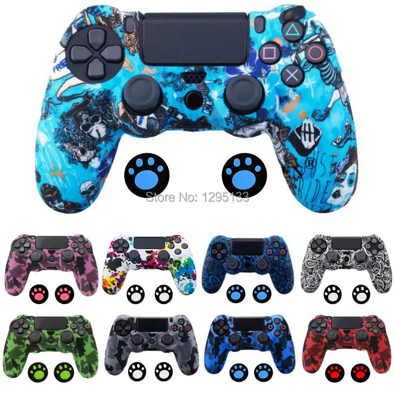 Камуфляжный Противоскользящий силиконовый защитный чехол для контроллера Sony