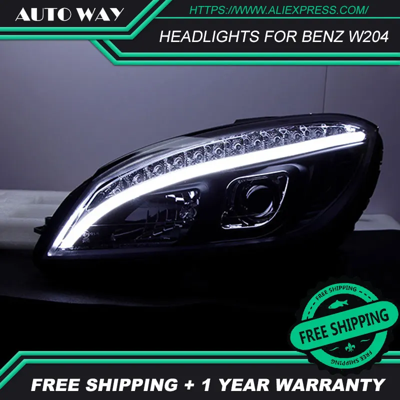 Автомобильный Стайлинг передние фары s для Benz W204 C180 2007 2011 светодиодный ные
