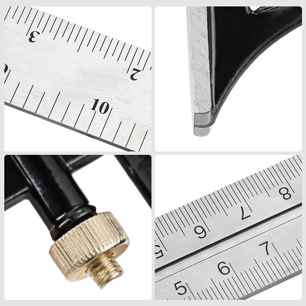 3 In 1 Square Angle Ruler Set Engineers Adjustable Multi Combination Right Protractor Measuring Tools |