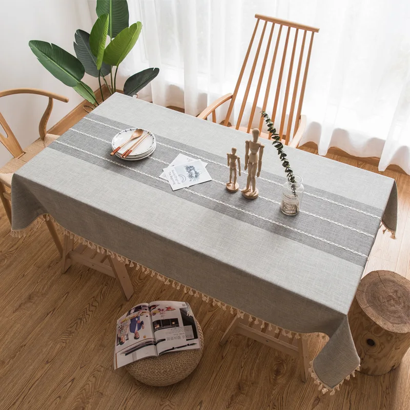 

Nordic Rectangle Tablecloth Fabric Table Mat Holiday Party Photograph Decoration Pure Color Dinning Table Cover