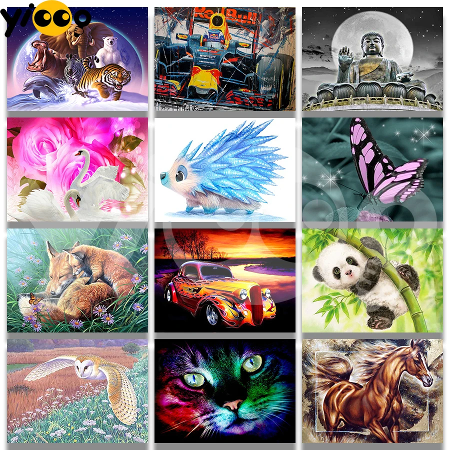 

Full Square/Round Diamond Embroidery Hedgehog Swan Fox Panda 5D Diamond Painting Cross Stitch Rhinestone Mosaic Decor Gift