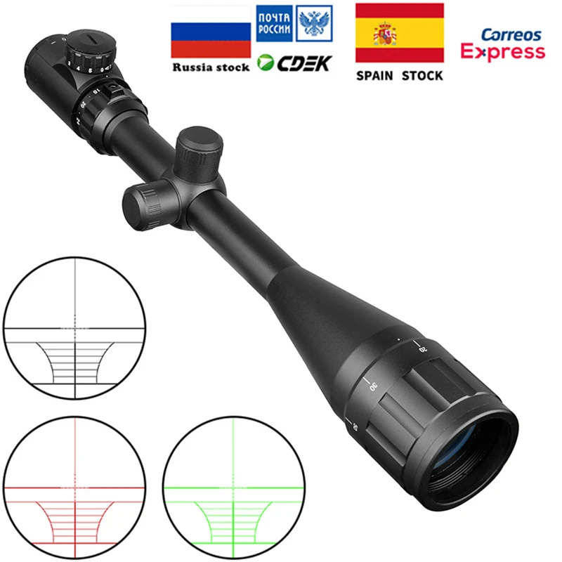 Buy 6 24x50 Aoe Riflescope Adjustable Green Red Dot Hunting Light Tactical Scope Reticle Sniper Optical Rifle Sight