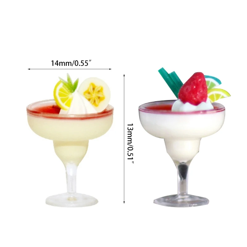 

2PCS Dessert Decoration Baking Accessories Toy Model Pudding Cup Pretend Playset