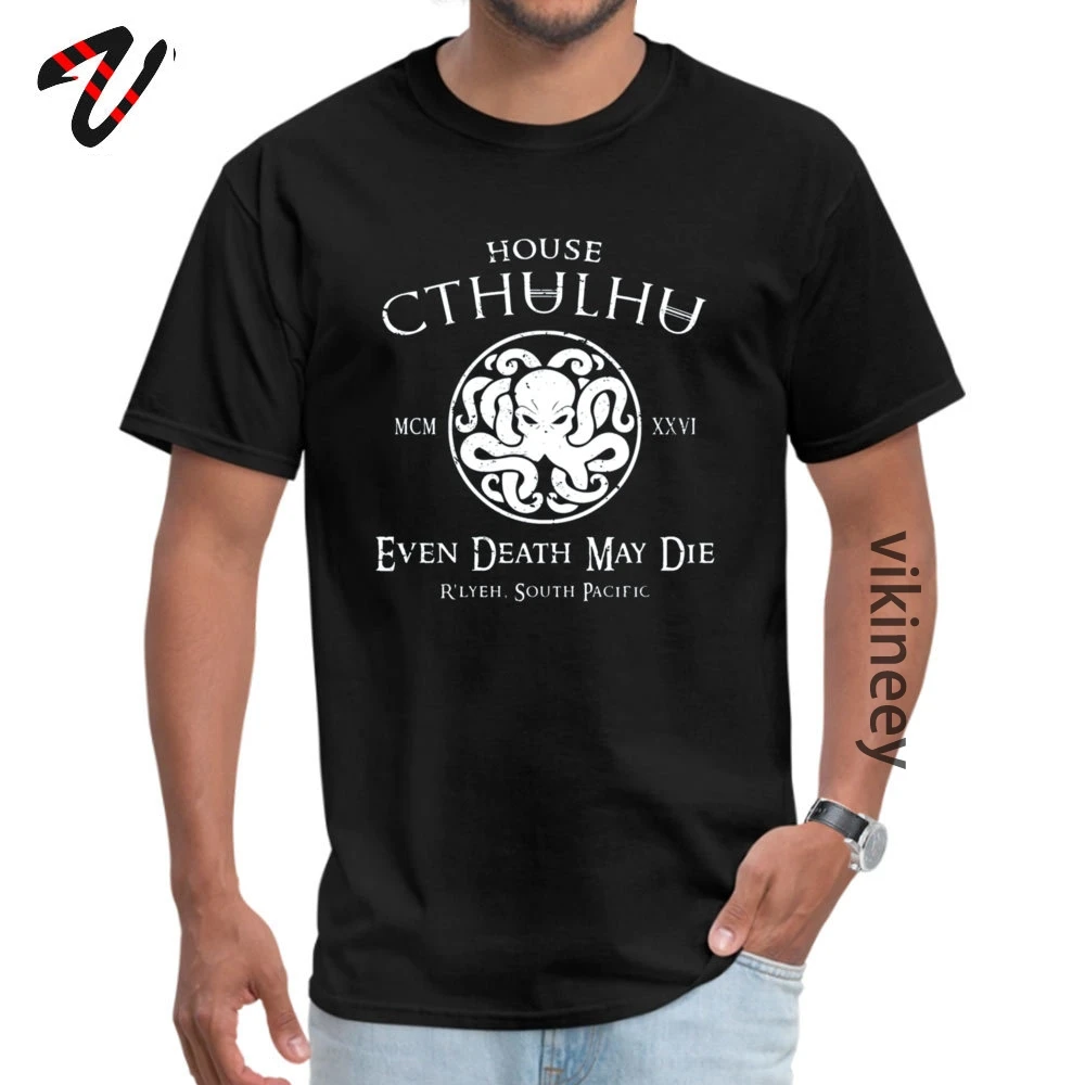 Распродажа футболки House Cthulhu с круглым вырезом Рокки Бальбоа ткань Короткие