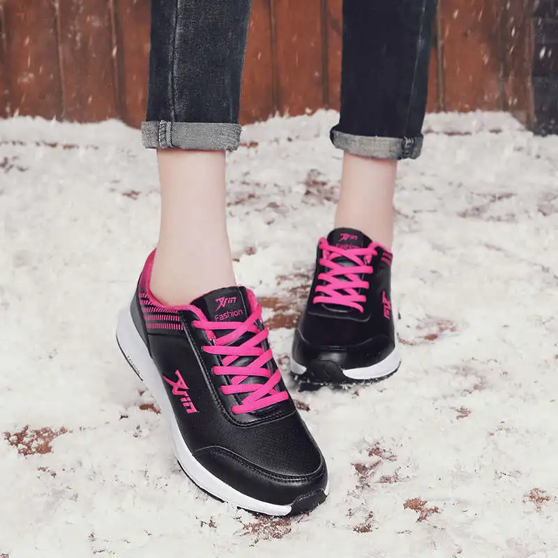 

Sneakers Women Running Shoes PU Leather Women's Sport Shoes On the Platform Breathable Summer Sports Shoe for Women Trainers 29G