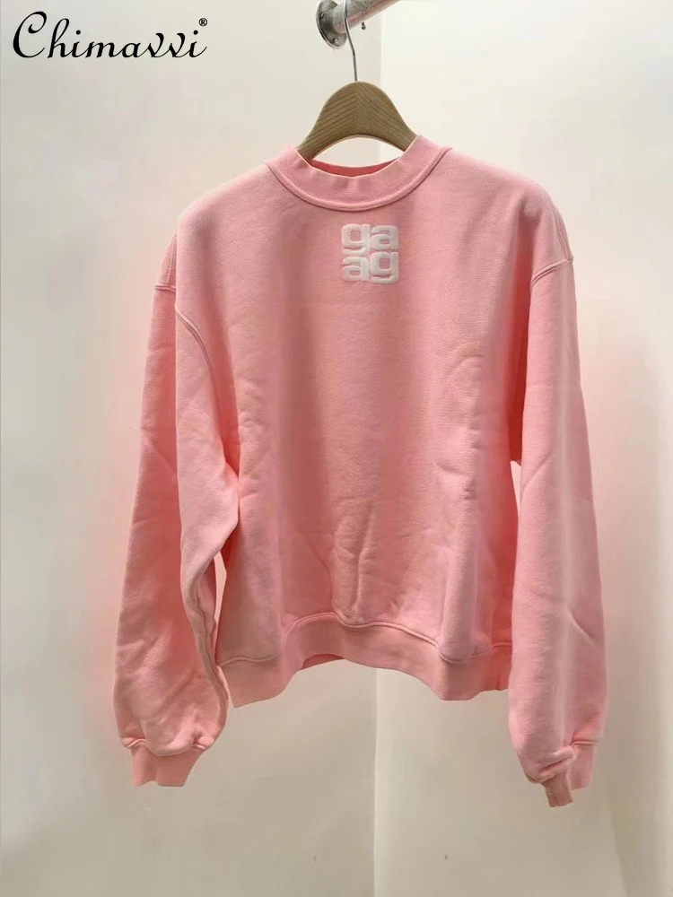 

2021 Fall Oversized Crewneck Sweatshirt Women Loose Versatile Casual Sweatshirts Female Round Neck Letters Long Sleeve Pullover