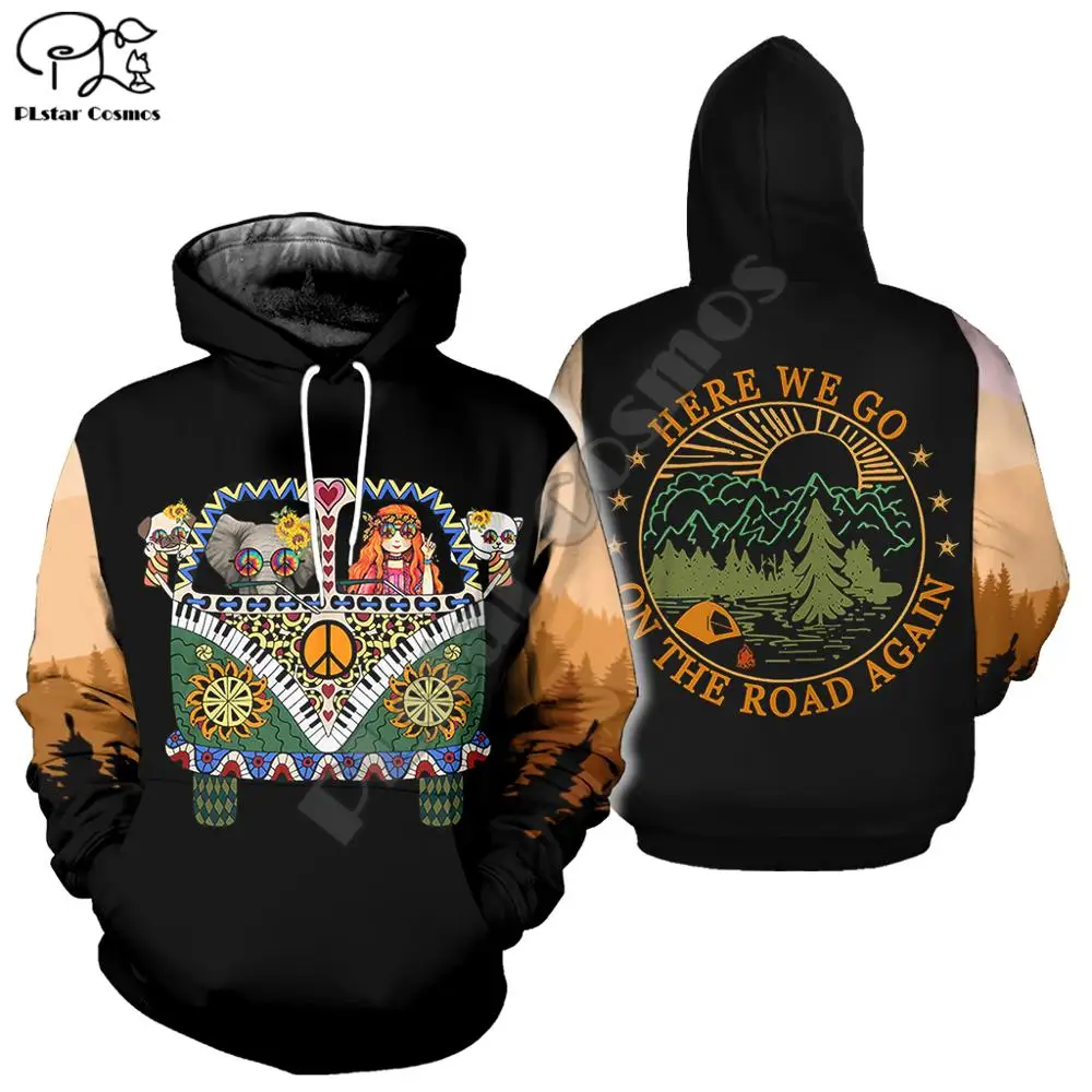 Толстовка унисекс в стиле хиппи на дороге Модный свитшот с 3d принтом пуловер