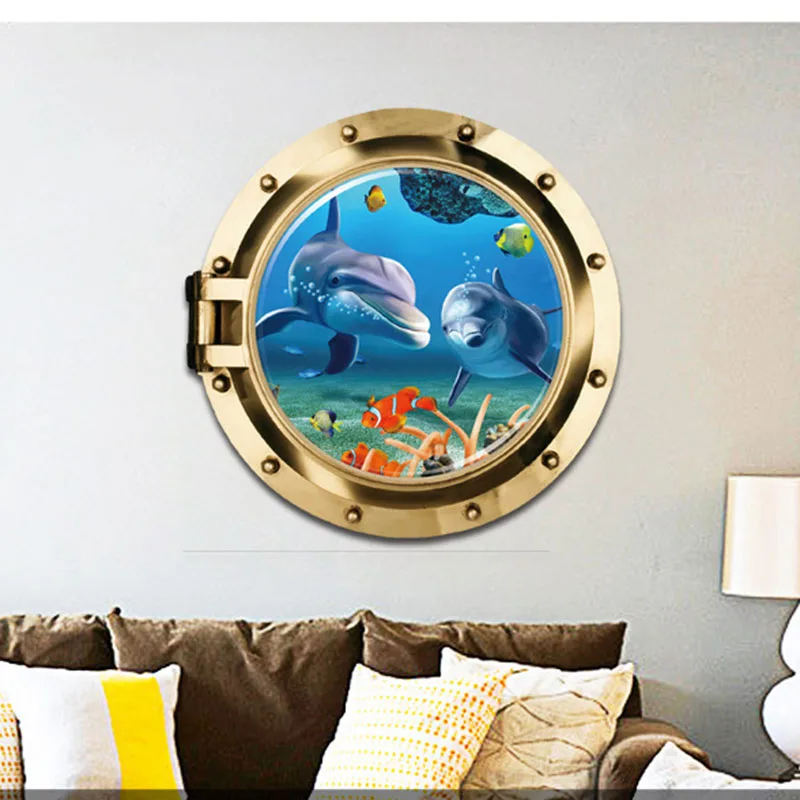 3D Медуза черепаха подводная лодка настенная наклейка s детская комната оконная