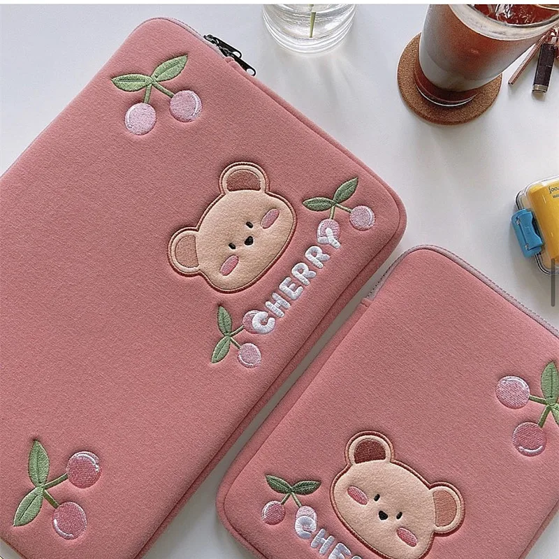 

Pouch for iPad pro 11inch Cute Bear Ins Sleeve for ipad 9.7 10.2 10.5 inch Pink Bag for iPad Pro 12.9" in Stock Korean Girl