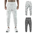 Мужские модные вязаные спортивные брюки для фитнеса, штаны-карго для улицы, тренажерного зала, бега, тренировок, Слаксы для бега с несколькими карманами