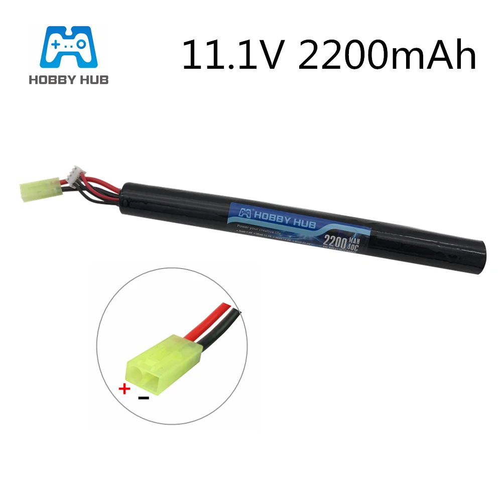 1 шт. аккумулятор Hobby Hub Power RC Lipo 11 В 2200 мАч 18650 40C AKKU Mini Airsoft Gun model 40C|Перезаряжаемые