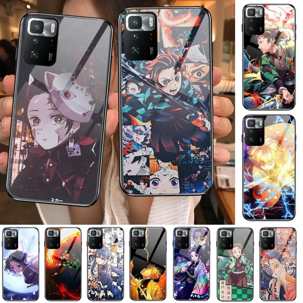 

Kamado Nezuko Kimetsu No Yaiba Demon Slayer TPU Soft Tempered Glass shell Phone Case For XiaoMi Redmi Note 10 9S 8 7 6 5 A 10t P