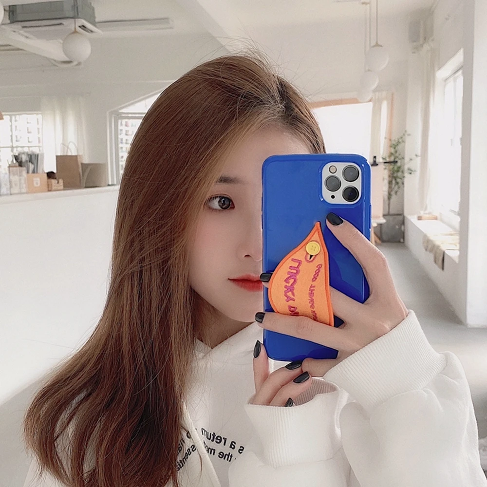 

Fashion INS Cartoons Wrist Strap phone Cases For iphone 12 11 pro MAX X XR XS MAX 7 8 Plus Cover Hand Band Cases Soft TPU Relief