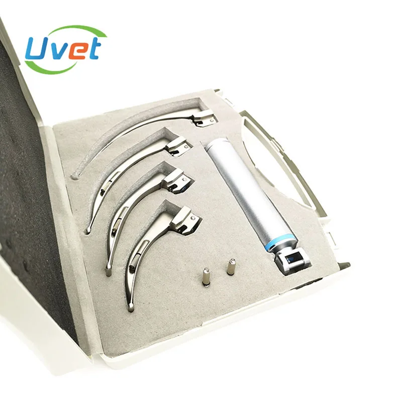 Ларингоскоп для взрослых и детей Uvet со светодиодсветильник из титановой стали с