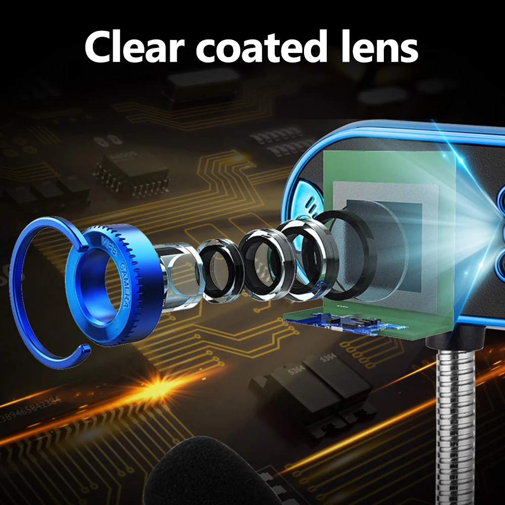 

Video Studio 480P USB Plug and Play Webcam Night Vision Light Filling Web cam with Microphone Compatible with Desktop Computer