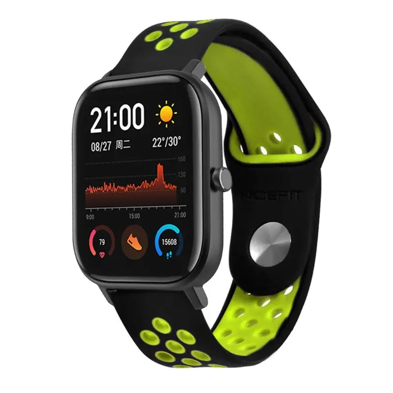 1 шт. мягкий силиконовый ремешок для часов Ремешок Для Xiaomi Huami Amazfit GTS/GTR 42 мм часы - Цвет: Black Green