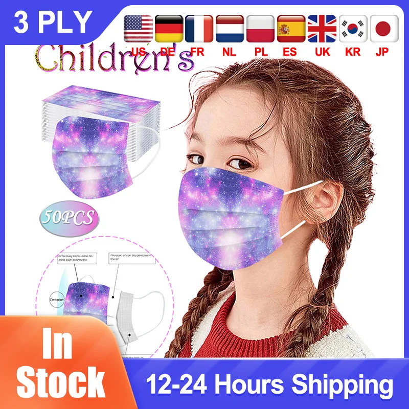 

Одноразовая детская маска, быстрая доставка, медицинская маска, 50 шт., хирургическая маска для лица, трехслойная маска с фильтром meltblow, маска
