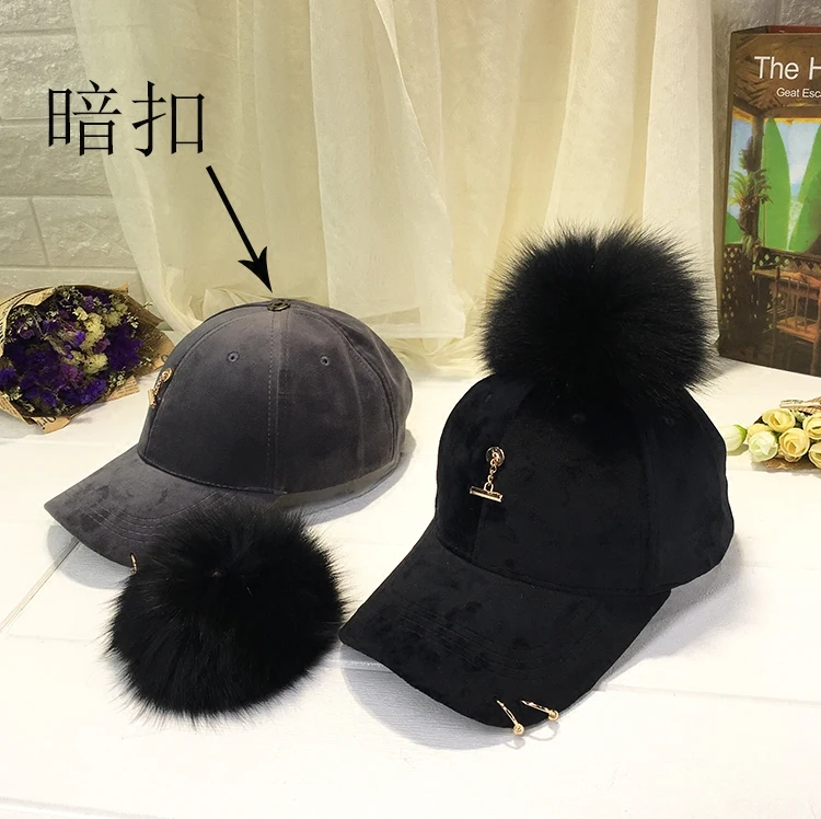 Новая осенне-зимняя теплая бархатная бейсбольная кепка с железным кольцом