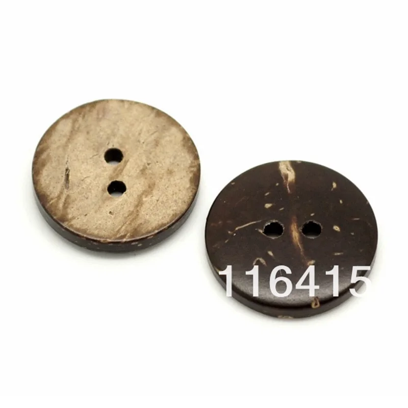 50 шт./лот натуральные кокосовые пуговицы и деревянные круглой формы 10 мм детские