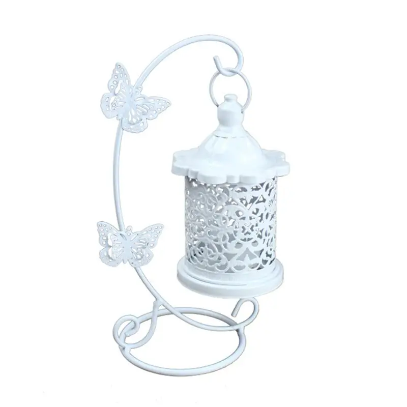 

Elegant Rattan Butterfly Hanging Night Light Hollow Candlestick Wrought Iron Electric Home Furnishing Lamp Hotel Room