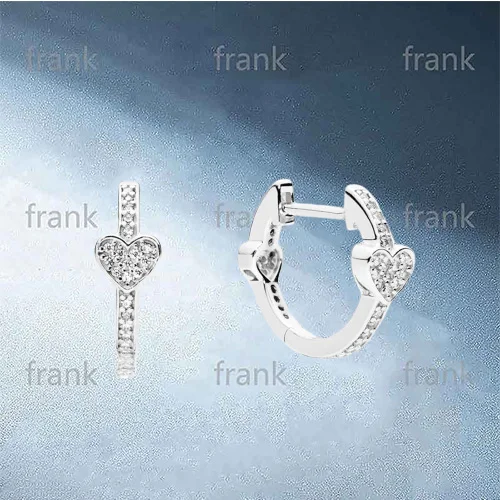

297290CZ ALLURING HEARTS HOOP EARRINGS