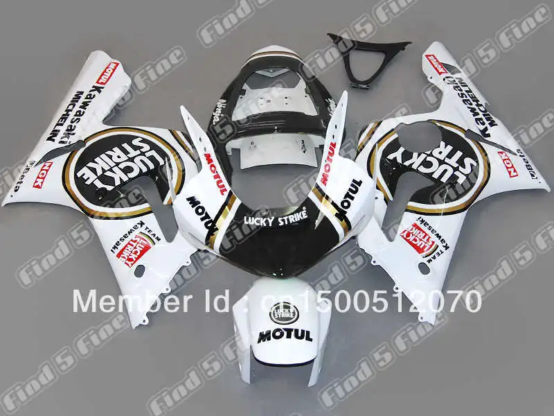 

White Black Golden Red For KAWASAKI ZX6R 03 04 ZX 6R 03-04 ZX-6R 2003 2004 2003-2004 ABS Fairing Kit