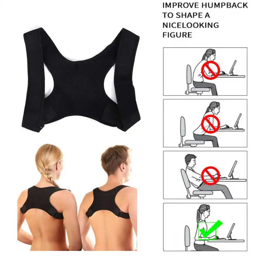 Корректор осанки для мужчин и женщин регулируемый пояс поддержки плеч спины