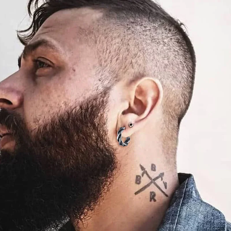 

Men Hoops Earrings ,Mini Twist Cuff Earrings. Stainless Steel Twisted Small Hoops Earring ,Minimalist Men Jewelry