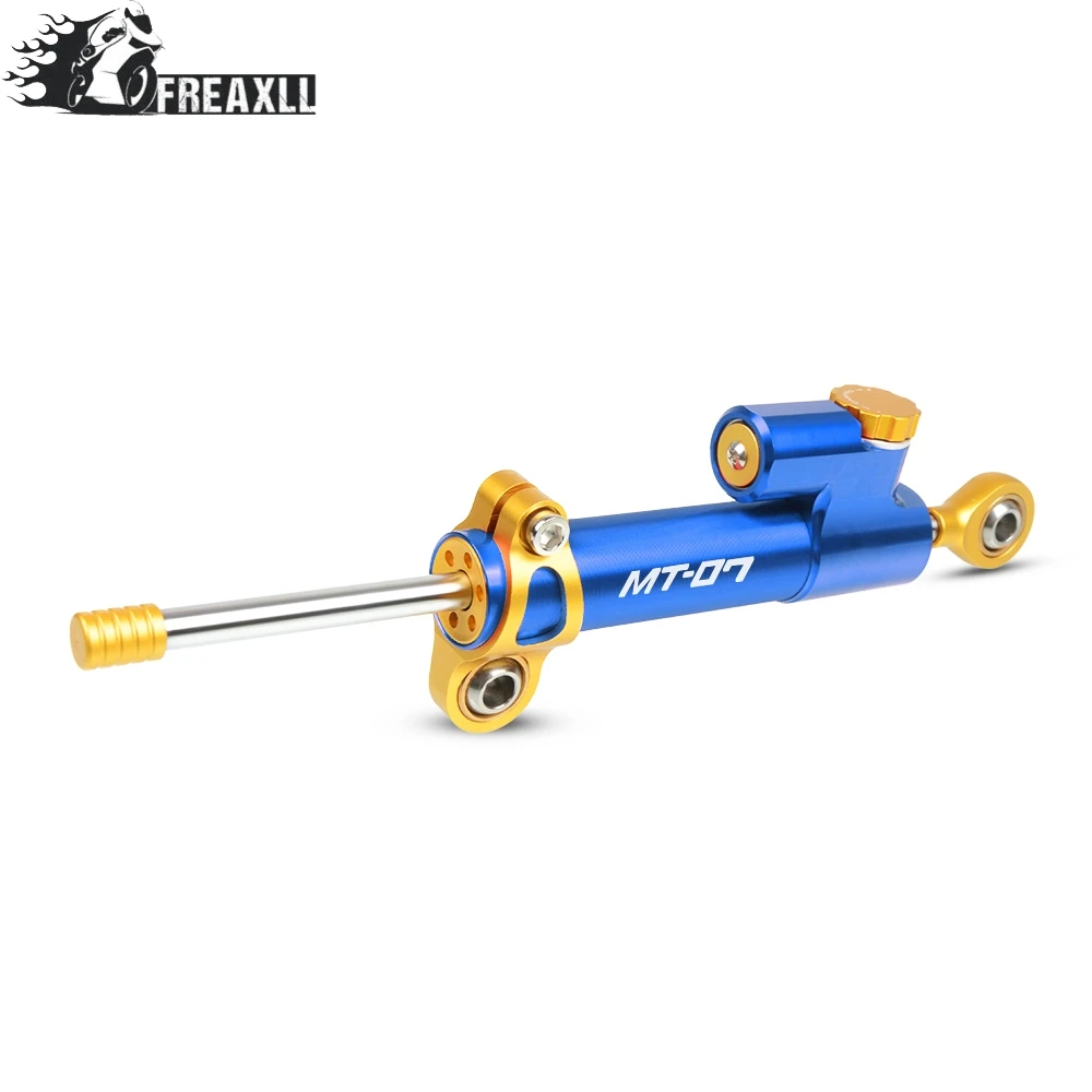 Gold-Blue Мото CNC мотоцикл рулевой демпфер Стабилизатор Линейный Обратный контроль безопасности для Yamaha 07 MT 07 mt07 FZ07 FZ 07 - Цвет: Gold-Blue