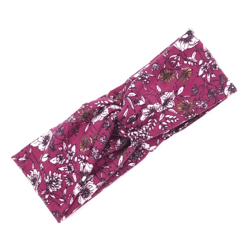

European And American Floral Cross Hairband Temperament Printing Knotted Headband Headband Wide Edge Wash Hair Accessories