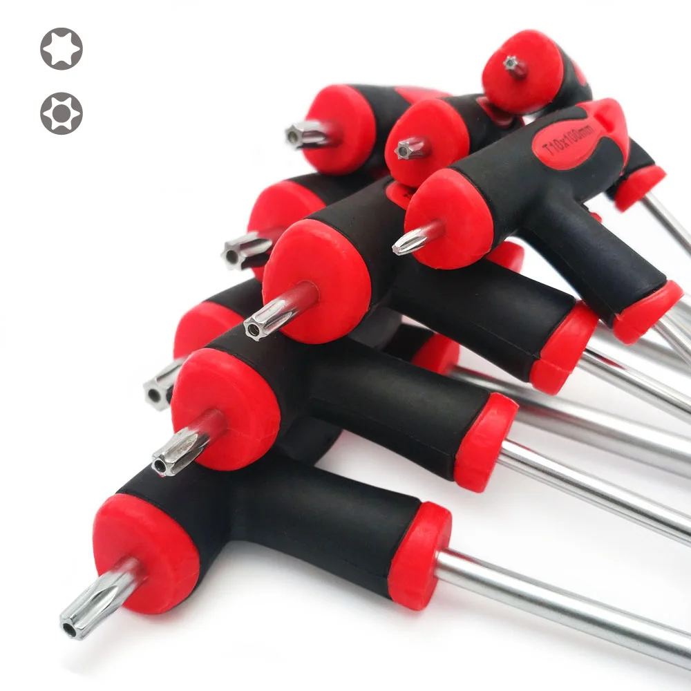 8pc T Handle Torx Star Key Wrench Set Torx Driver Screwdriver Set Bike Bicycle Tool S2 T10 T15 T20 T25 T27 T30 T40 T45 T50