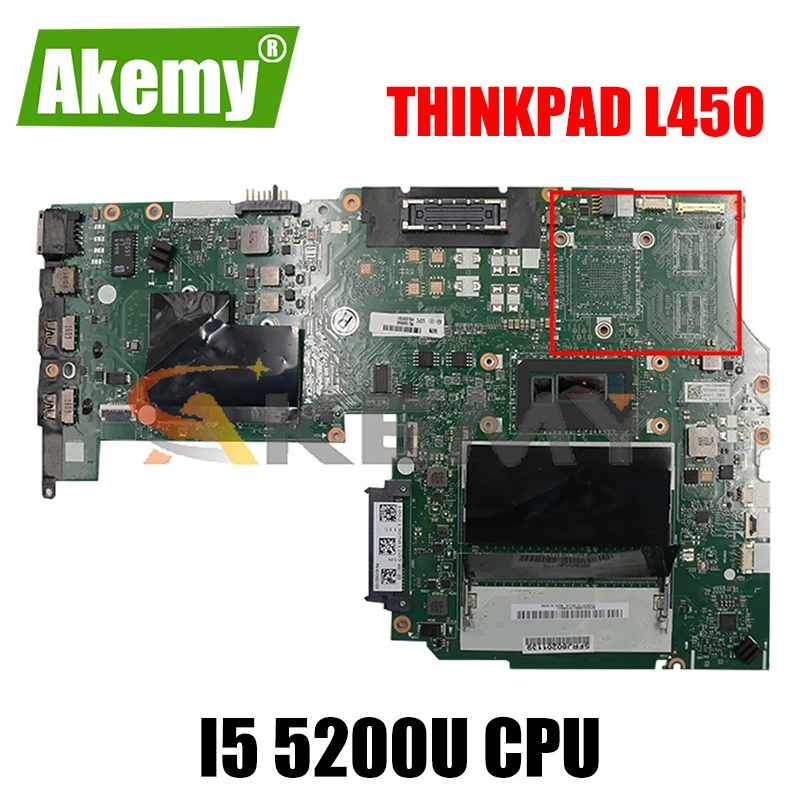 

Akemy AIVL NM-A351 100% тест для Lenovo ThinkPad L450 Материнская плата ноутбука процессор I5 5200U DDR3