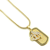 european and american diamond inlaid letter head hip hop angel pendant fashion exaggerated trend necklace