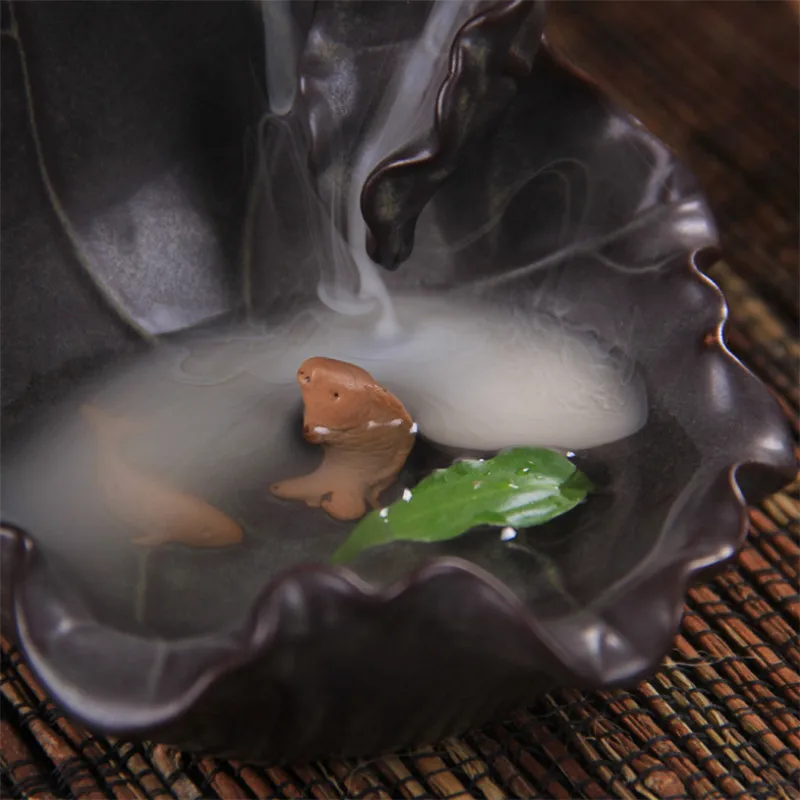 Лотос пруд с рыбой обратного потока благовония горелка домашний декор