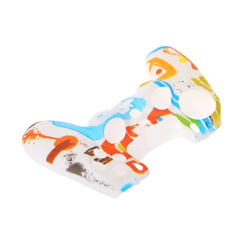 Силиконовый чехол для геймпада PS4 с красочными граффити нескользящий