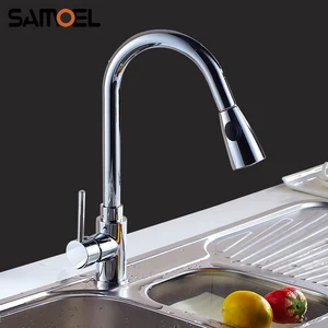 Экономичный латунный выдвижной смеситель для раковины, кухонный кран с одним держателем, выдвижной, 1234C