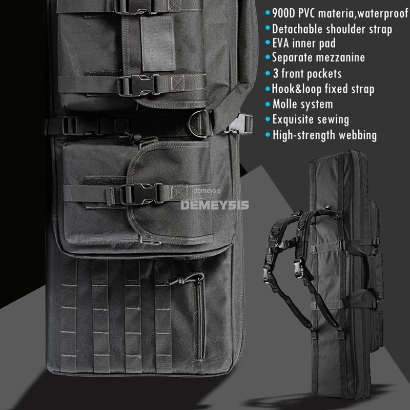 Tactical Double Rifle Gun Case Hunting Shooting Padded Shotgun Storage Backpack Pistol and Magazine Storage Bag 95cm / 116cm images - 6