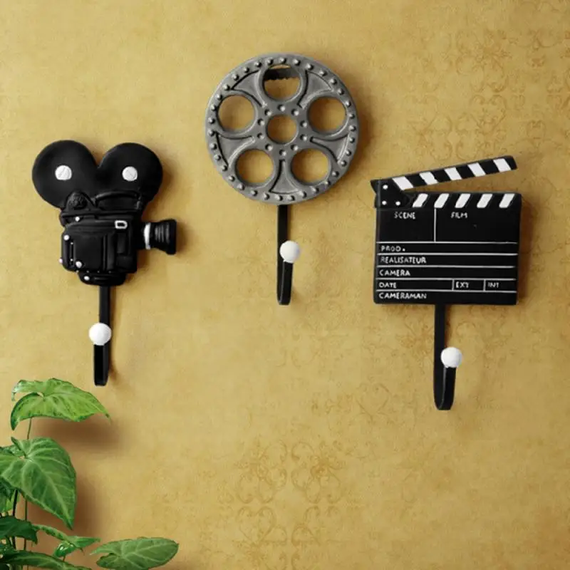 

3pcs/set Hooks Vintage Movie Wall Mounted Hooks Clothes Key Wall Hanger Hooks Wall Decorative Hook Home Storage Decoration