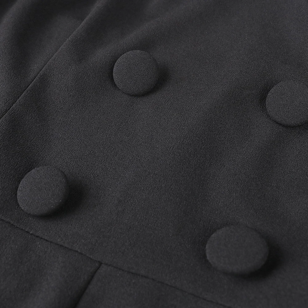 

Black Party Jumpsuit Women Evening Sexy Bodycon Backless Overalls Polka Dot Flare Sleeves Rompers with Pocket Plus Size 4XL 5XL