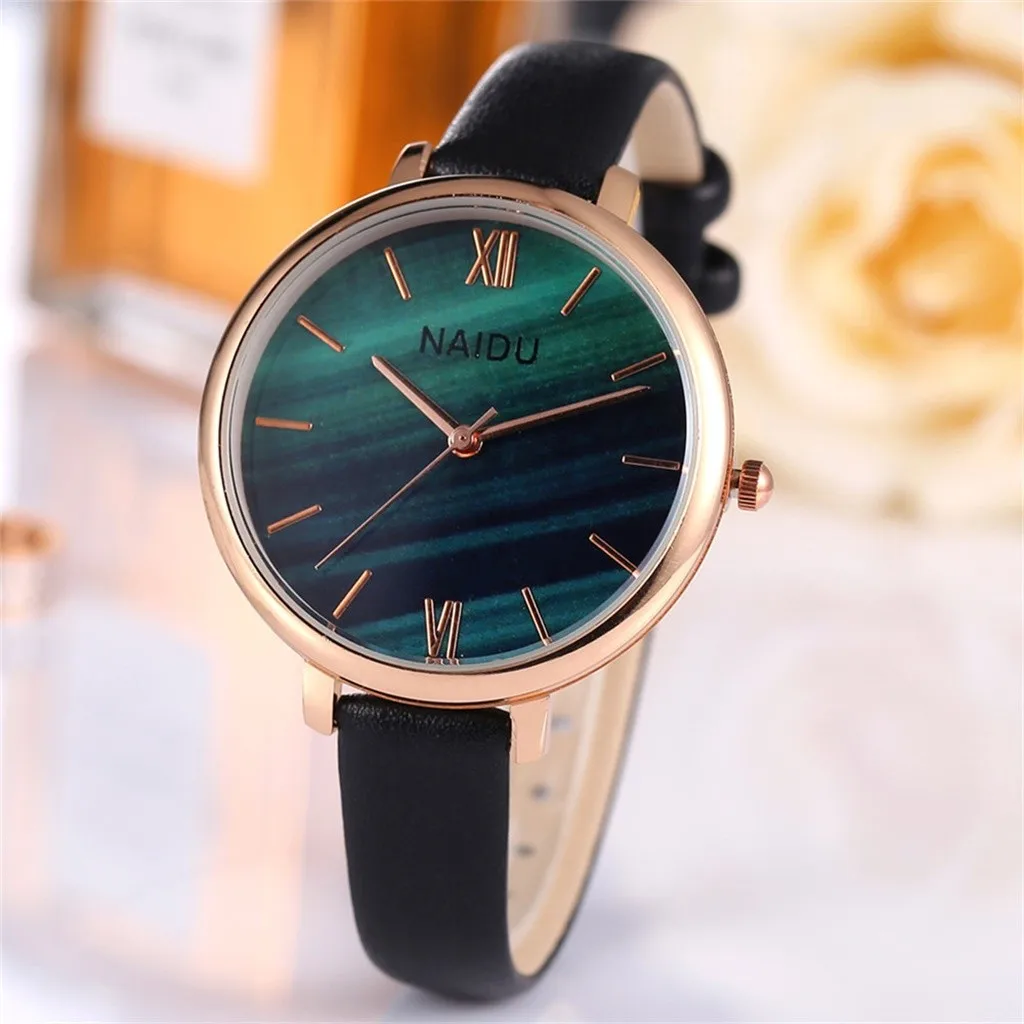 Модные полосатые женские часы с ремешком Кварцевые студенческие наручные