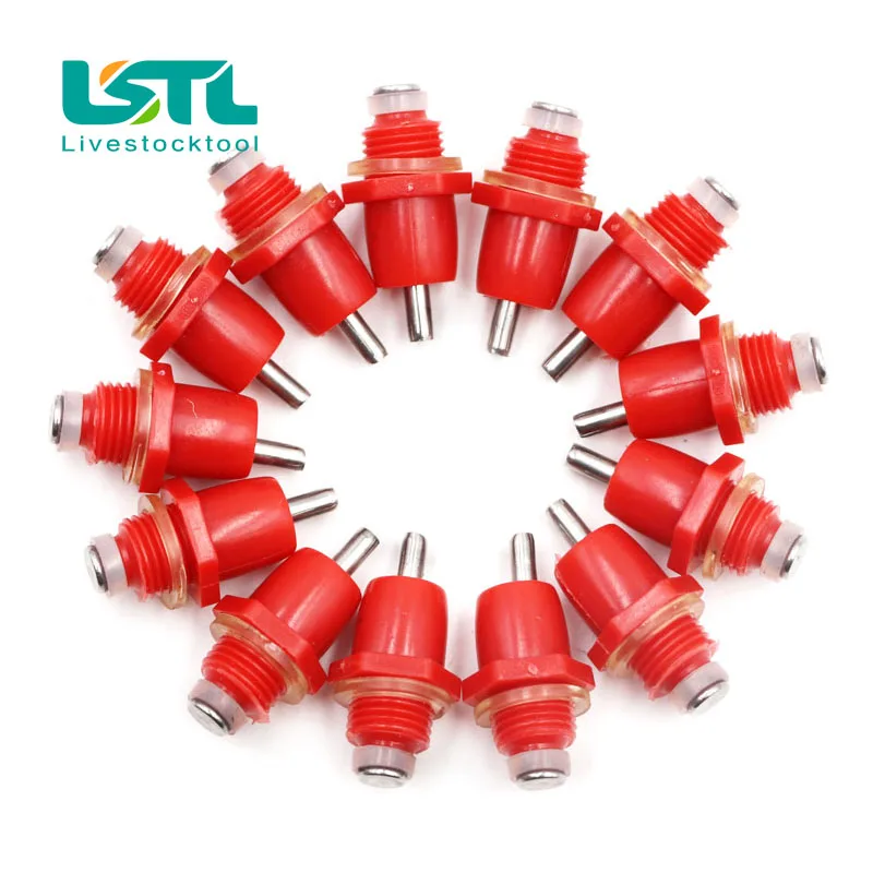 Соска поилка для кормления домашней птицы 100 шт. кур с углом 180 и 360 товары