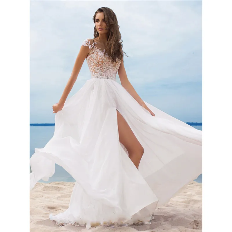 Женское кружевное платье макси без рукавов белое длинное из хлопка вечерние