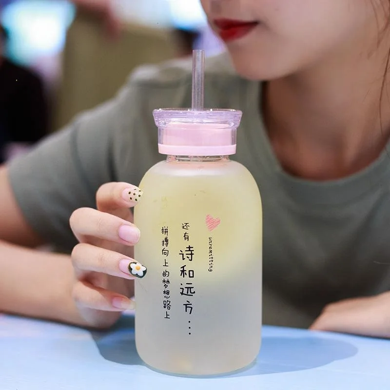 450 мл матовая стеклянная фотография милая тонкая чашка для молока чая сока