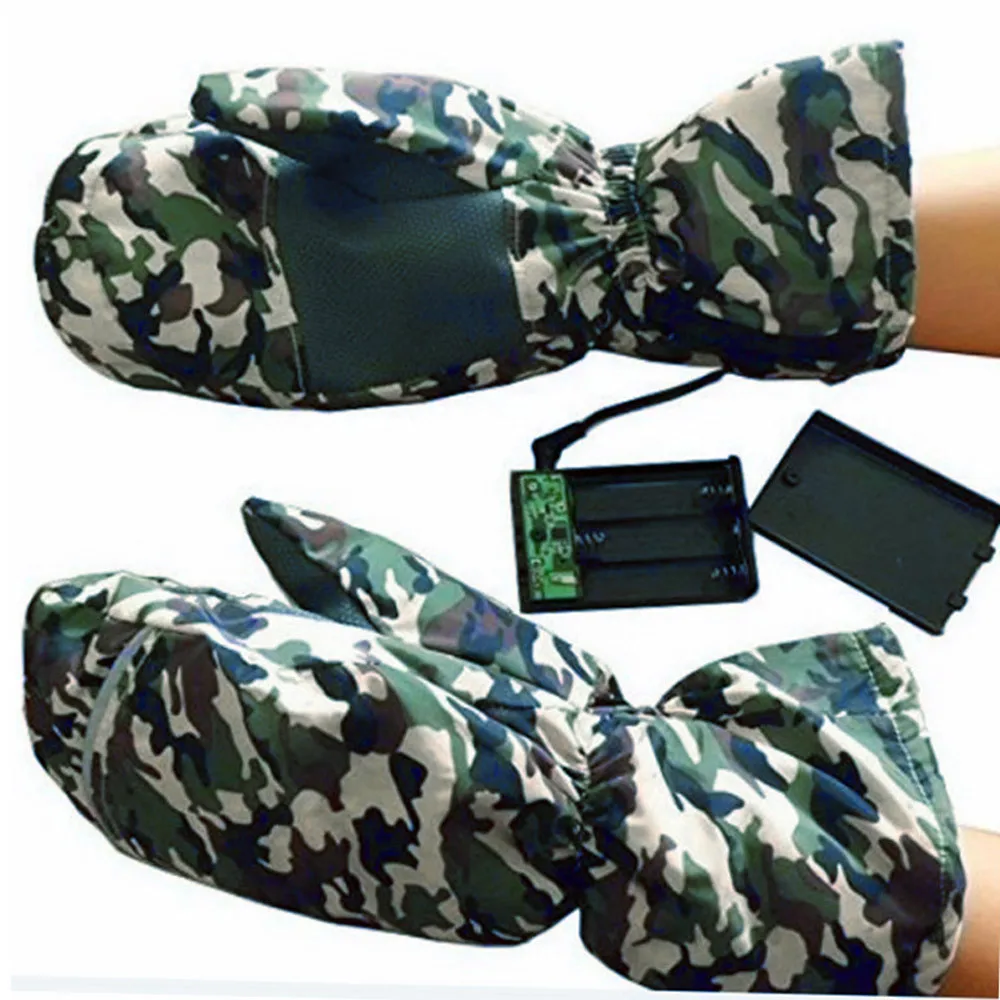 Зимние Перчатки с электрическим подогревом мужские теплые камуфляжные варежки